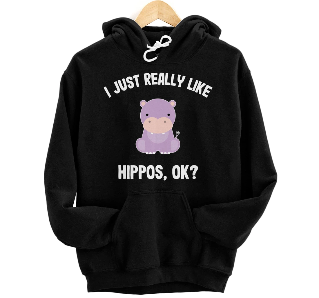 Personalized Hippo Hoodies & Gifts Hippo Gift Pullover Hoodie ,Blue ,Small