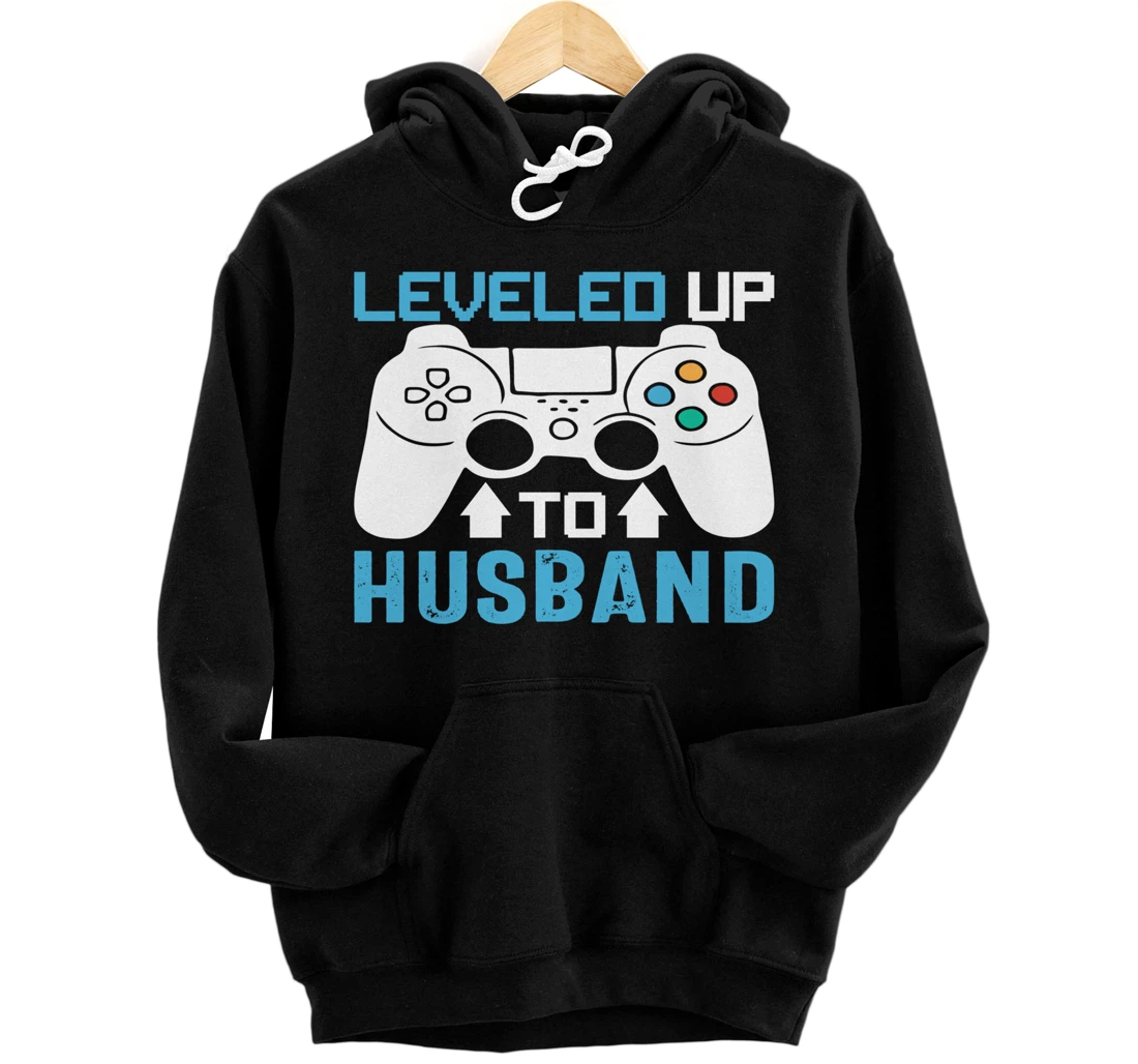 Personalized Leveled Up To Husband Gaming Baby Gender Announcement Funny Pullover Hoodie