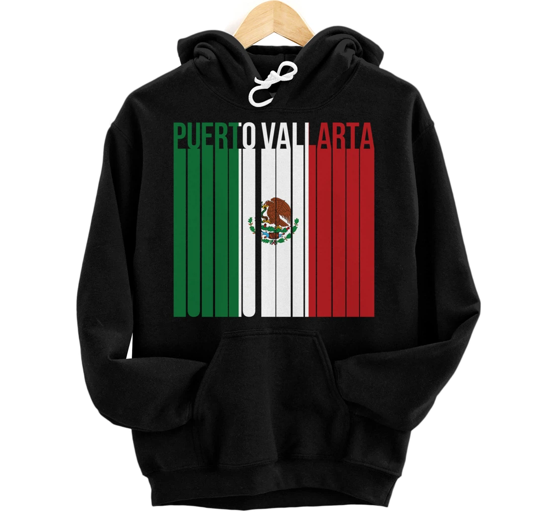 Personalized Puerto Vallarta Mexico Mexican Resort Vacation Girl Flag Mex Pullover Hoodie