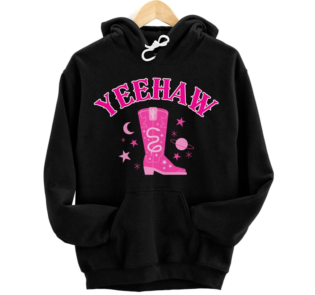 Personalized Howdy Rodeo Hot Pink Wild Western Yeehaw Cowgirl Country Pullover Hoodie