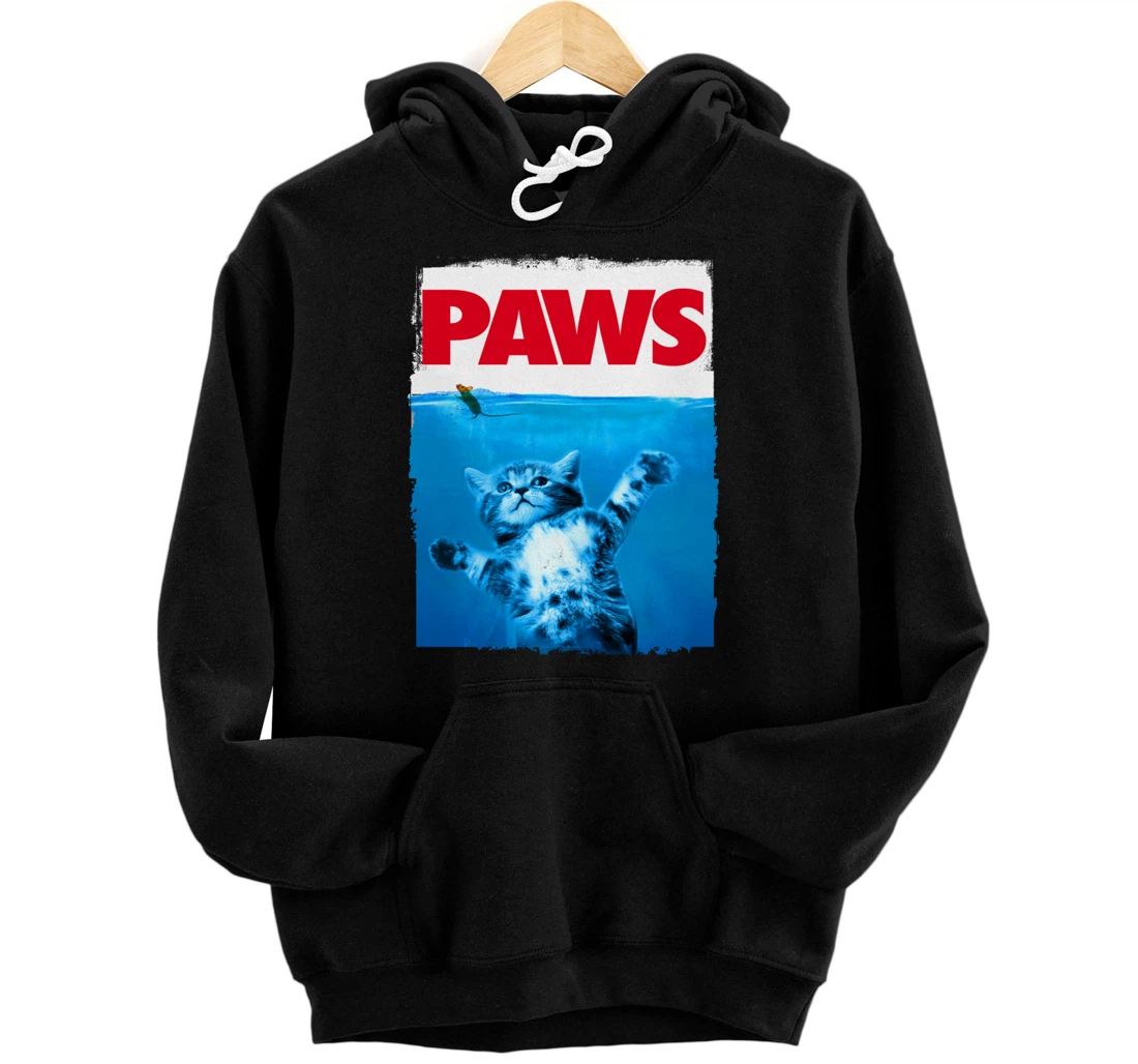 Personalized Paws Cat and Mouse Top, Cute Funny Cat Lover Parody Top Pullover Hoodie