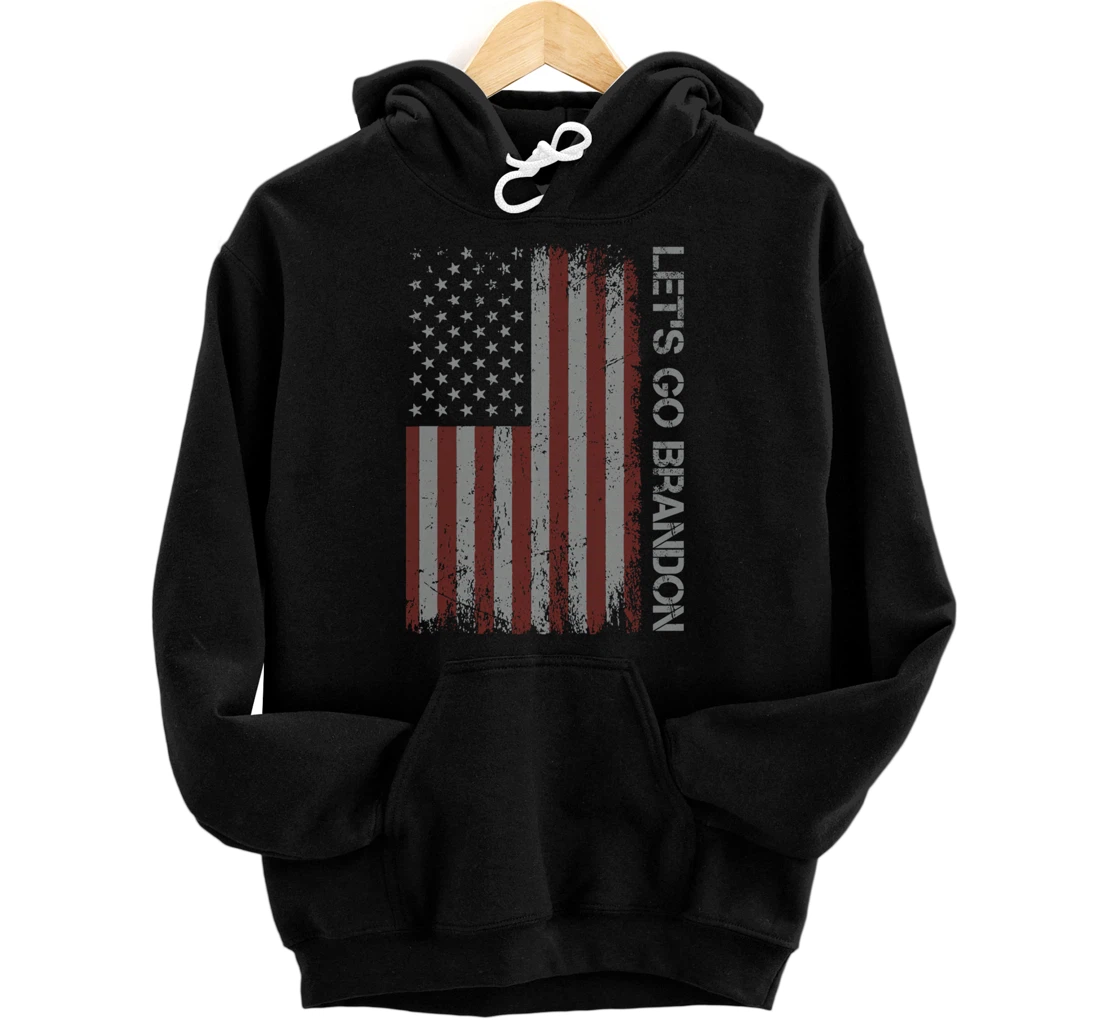 Personalized Let's Go Braden Brandon Conservative Anti Liberal US Flag Pullover Hoodie