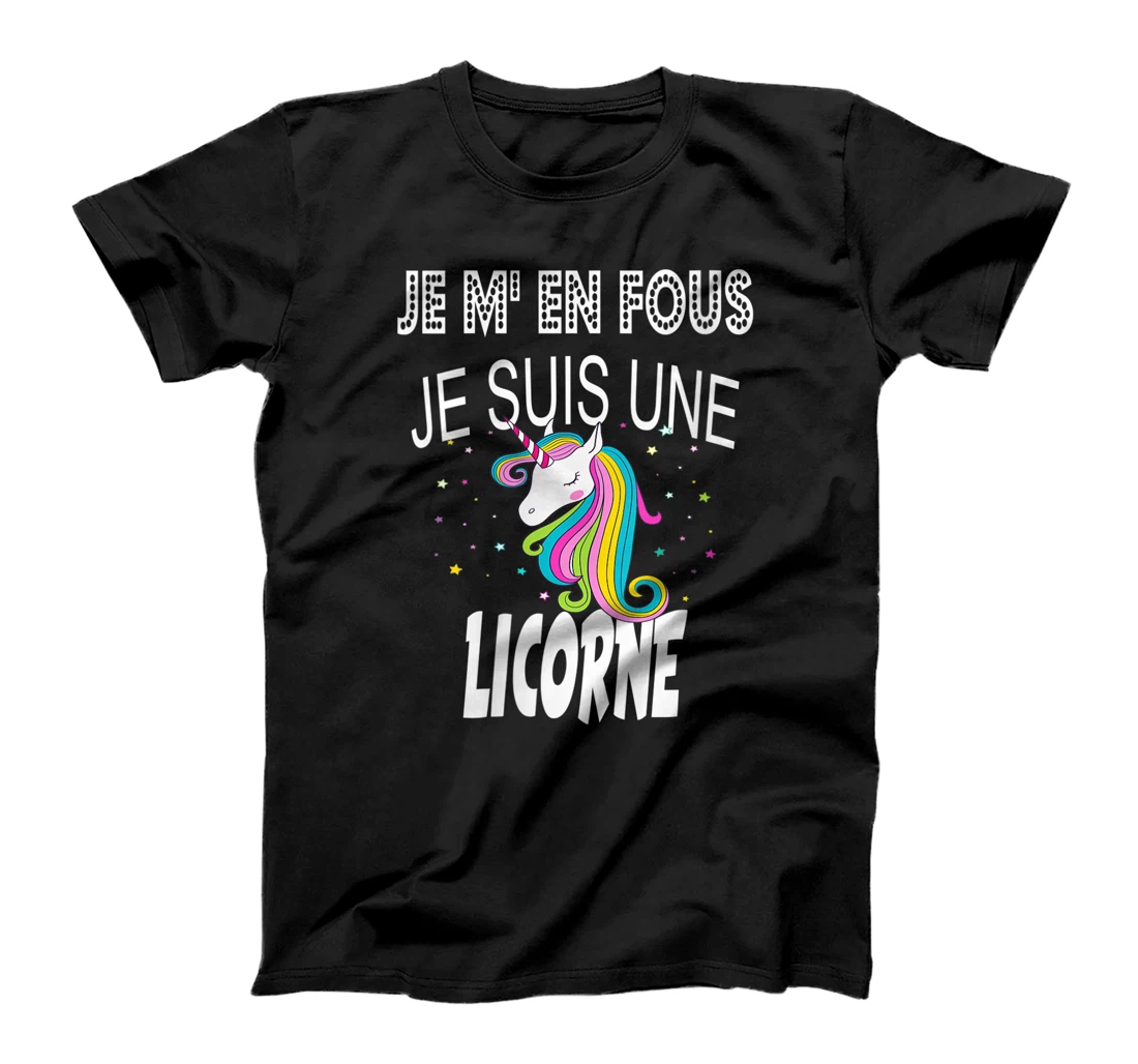 Personalized Womens Funny T-Shirt, Women T-Shirt "Je M'en Fous Je Suis Un Unicorn" [French Language] T-Shirt, Women T-Shirt