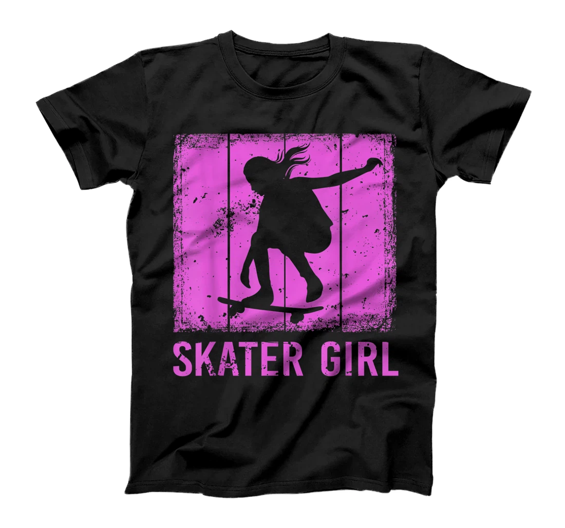 Personalized Cool Skater Art Women Girls Skateboarding Skateboard Skating T-Shirt, Kid T-Shirt and Women T-Shirt