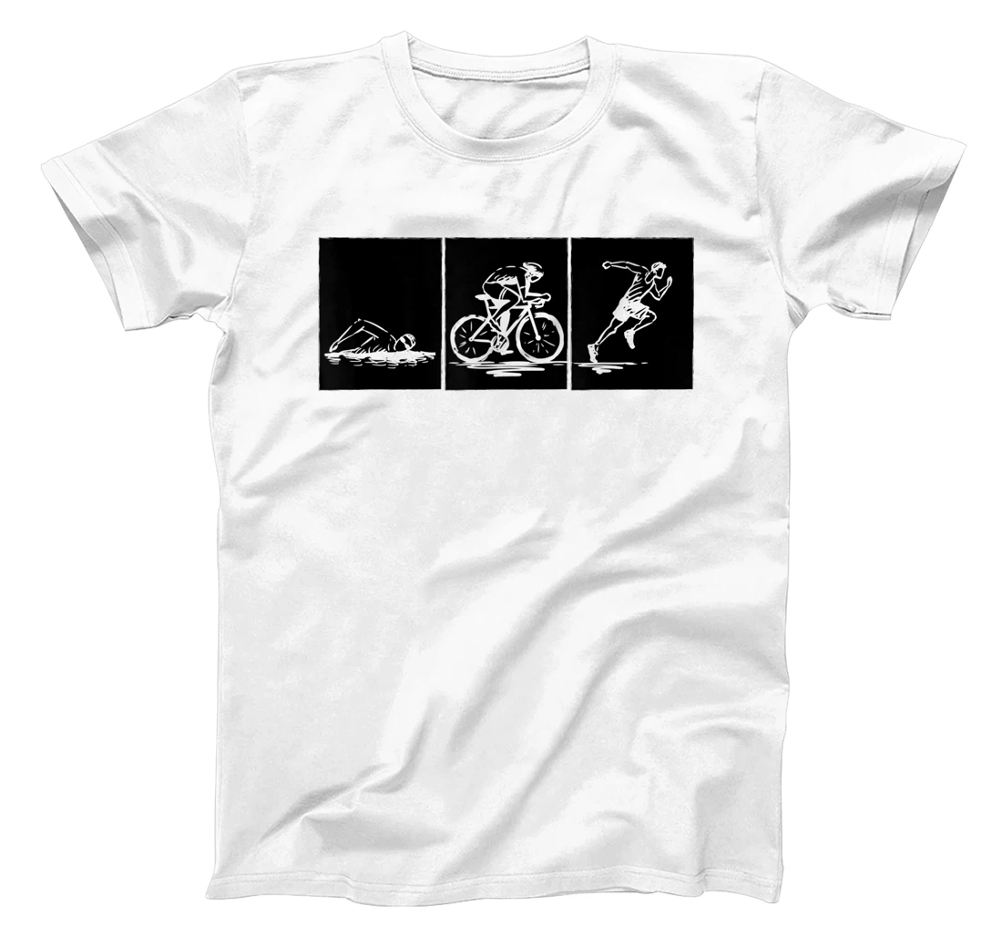 Personalized Funny Triathlon Swim Bike Run Design Men Women Triathletes T-Shirt, Kid T-Shirt and Women T-Shirt