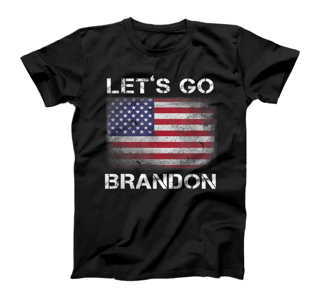 Personalized Womens Let's Go Braden Brandon Conservative Anti Liberal US Flag T-Shirt, Women T-Shirt