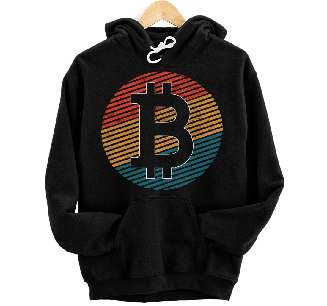 Personalized Bitcoin BTC Cryptocurrency Crypto Trader Colors Vintage Pullover Hoodie