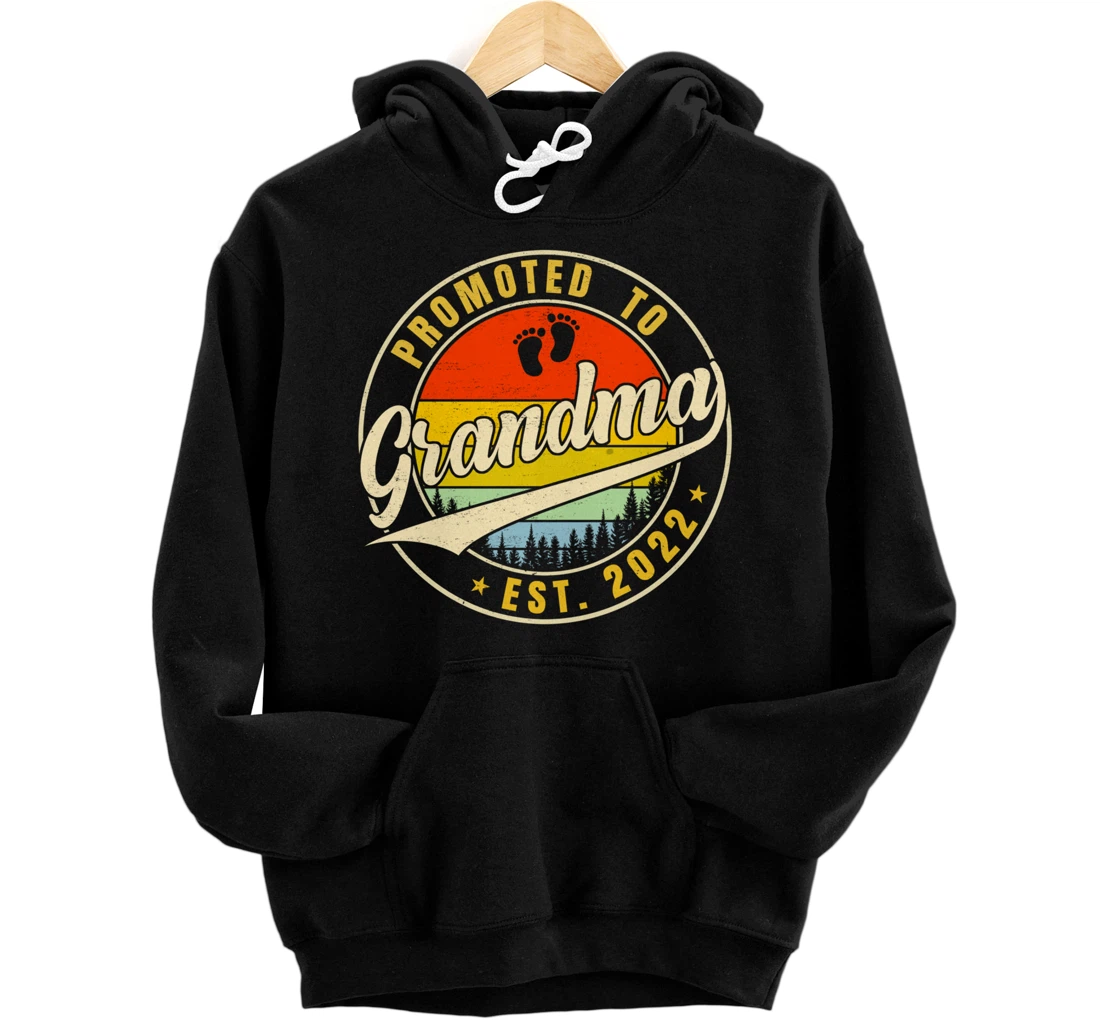 Personalized Vintage First Time Grandma Est 2022 Promoted To New Grandma Pullover Hoodie