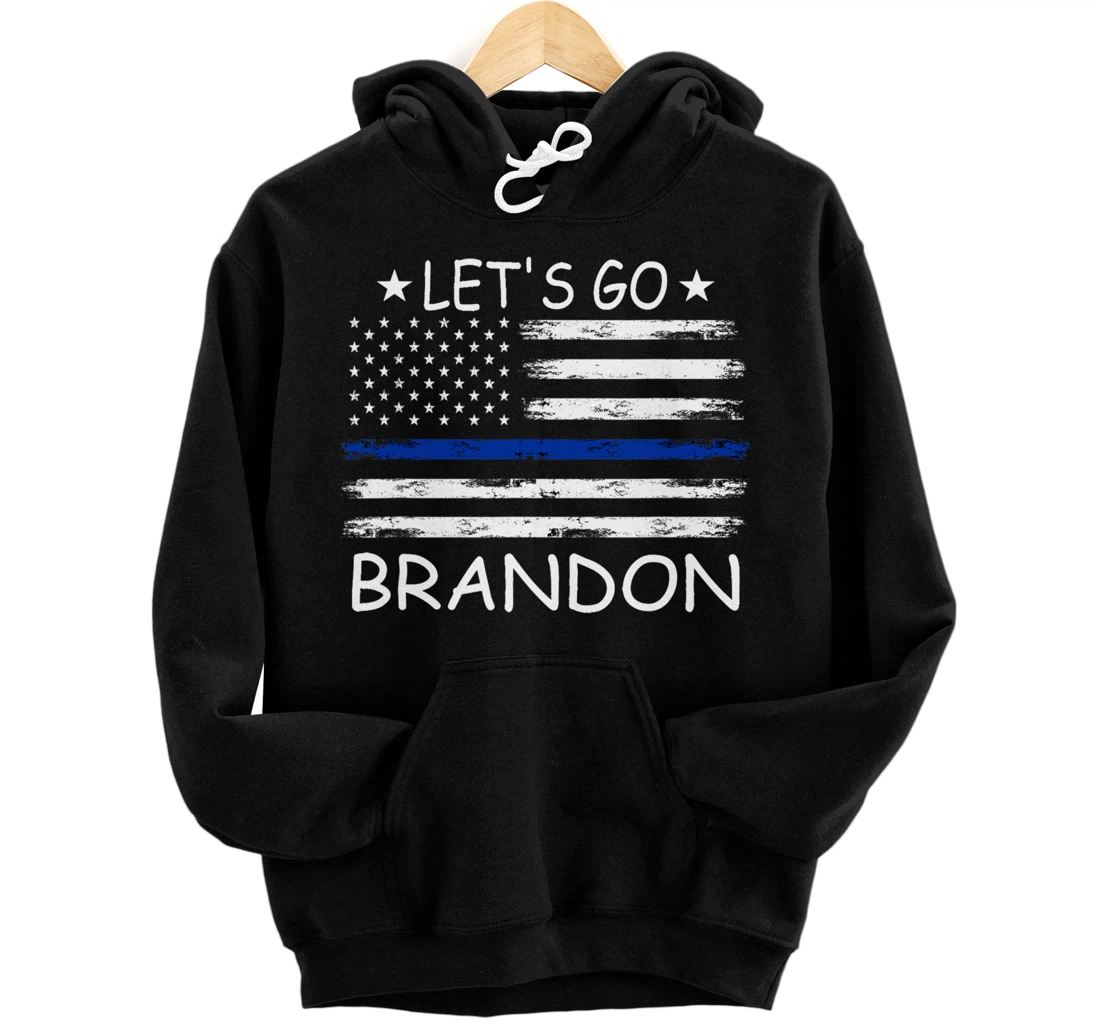 Personalized Let's Go Brandon Anti Liberal US Flag Pullover Hoodie