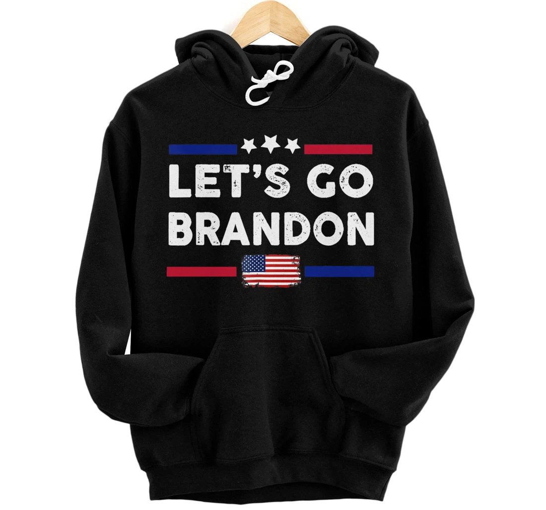 Personalized Let's Go Branson Brandon Camouflage US Flag Pullover Hoodie