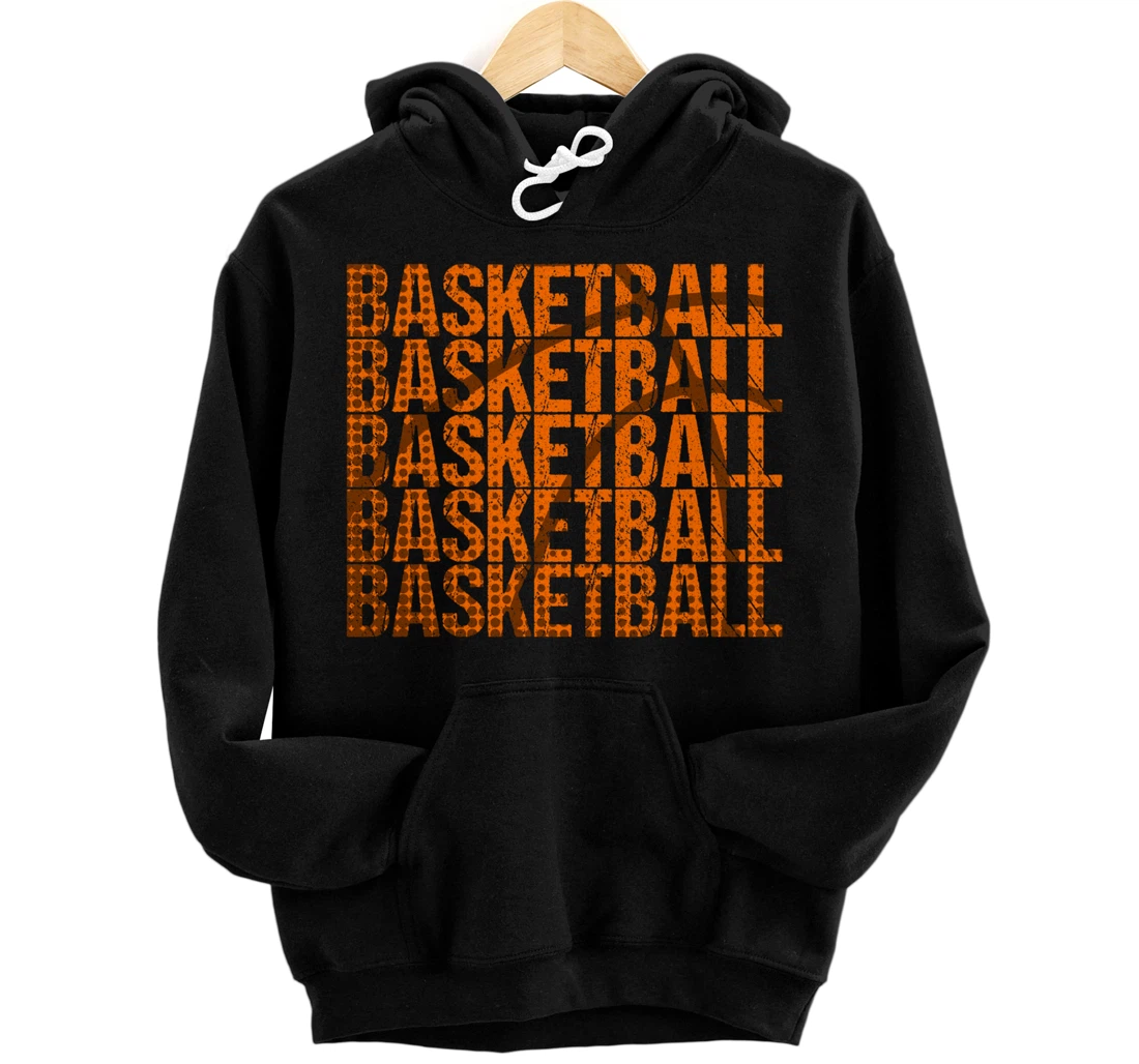 Personalized Basketball Hoodie For Men & Women Distressed Basketball Pullover Hoodie