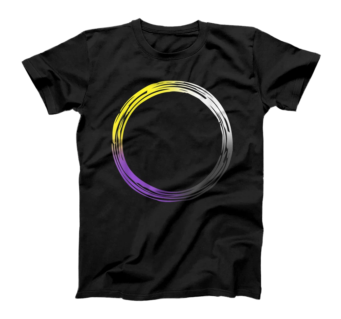 Personalized Circle Nonbinary Flag Subtle Enby Trans Queer Pride Ally T-Shirt, Kid T-Shirt and Women T-Shirt