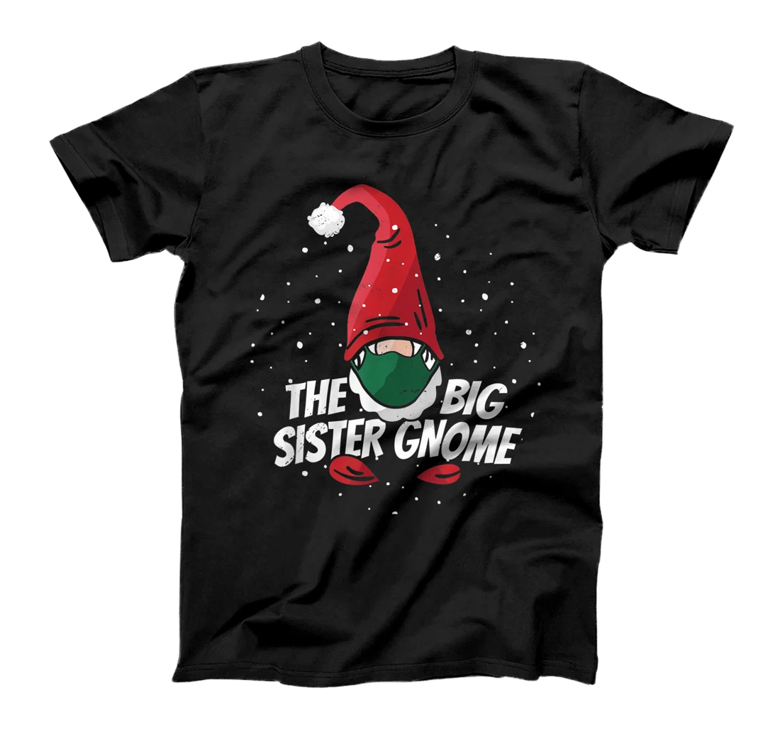 Personalized Womens Big Sister Gnome with Mask funny matching Family Pajama T-Shirt, Kid T-Shirt and Women T-Shirt