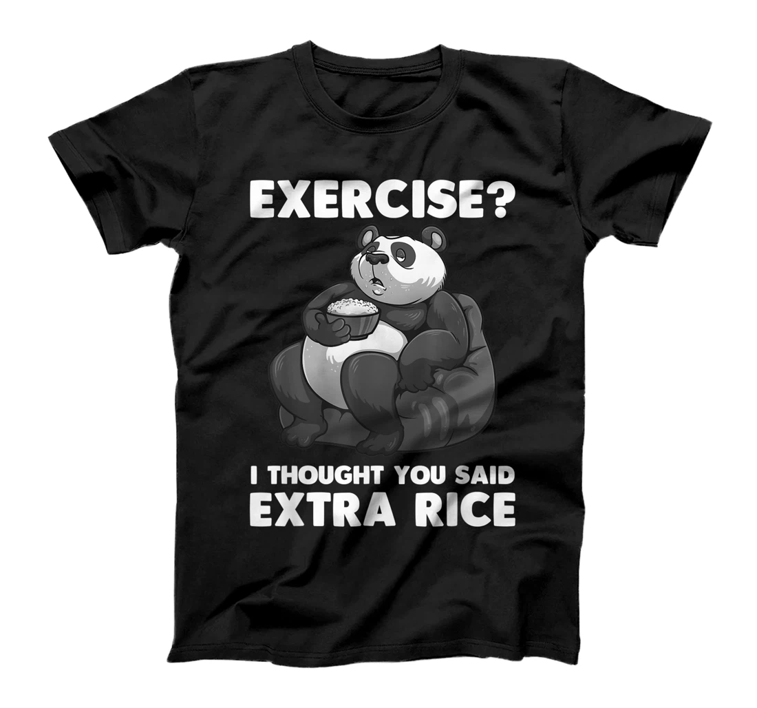 Personalized Cute Rice Art Men Women Asian Food Rice Panda Exercise Humor T-Shirt, Kid T-Shirt and Women T-Shirt