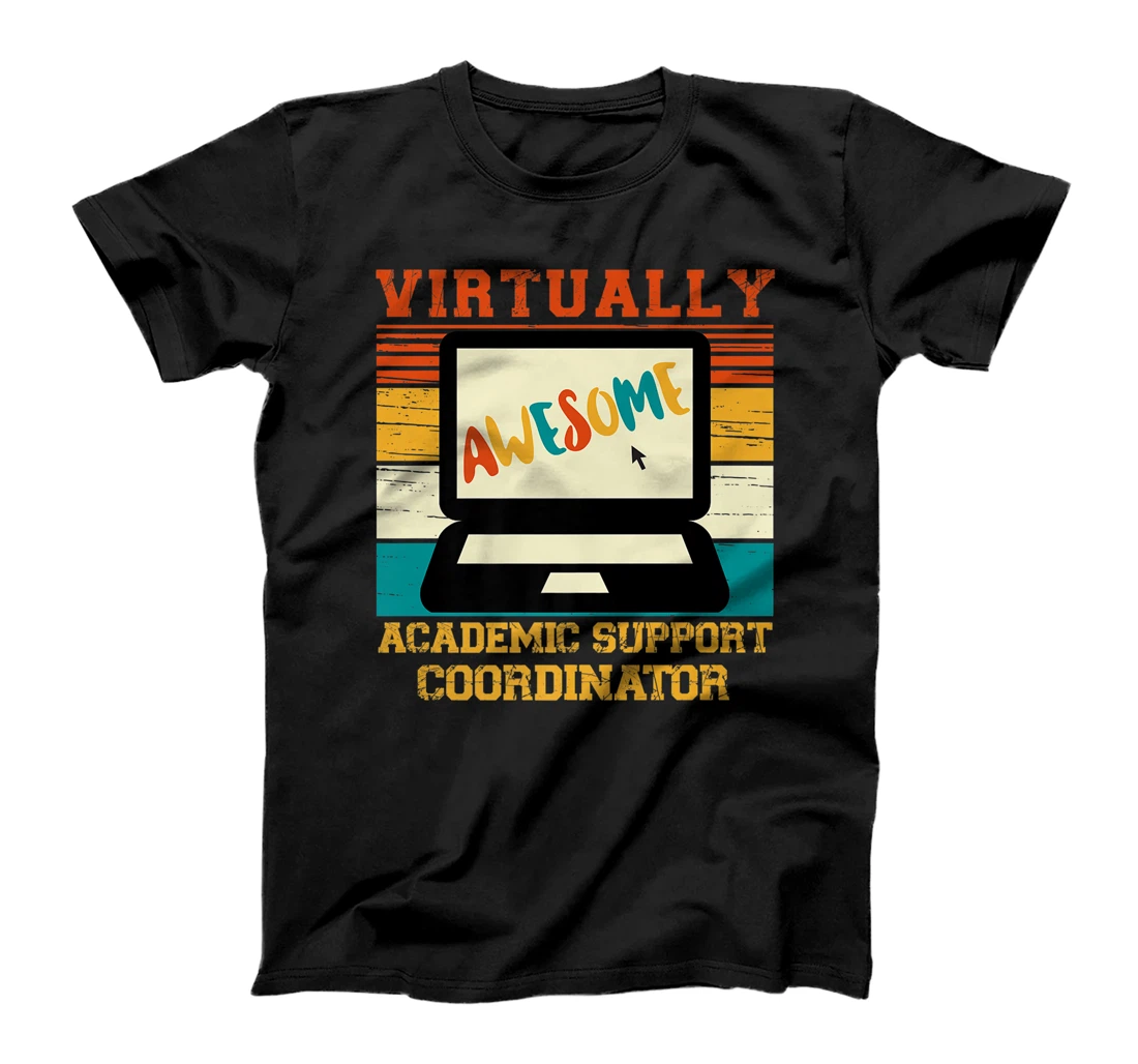 Personalized Womens Virtually Awesome Academic Support Coordinator Retro T-Shirt, Women T-Shirt