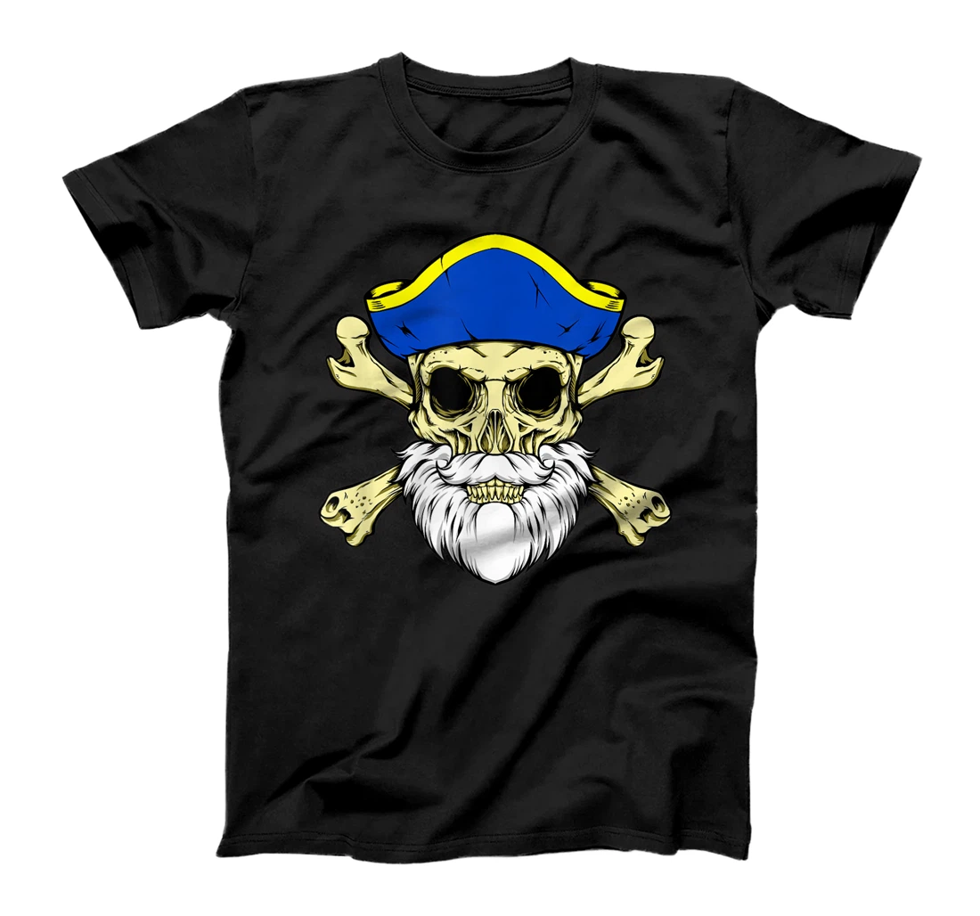 Personalized Pirate Captain - Skull with Beard T-Shirt, Kid T-Shirt and Women T-Shirt