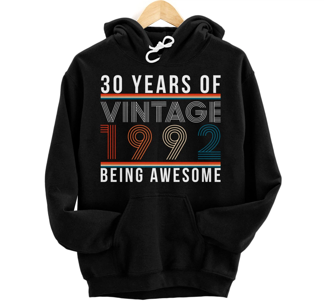 Personalized 30 Years Of Being Awesome Vintage 1992 Pullover Hoodie