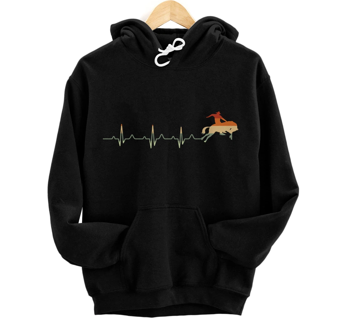 Personalized Heartbeat EKG Rodeo Horse Pullover Hoodie