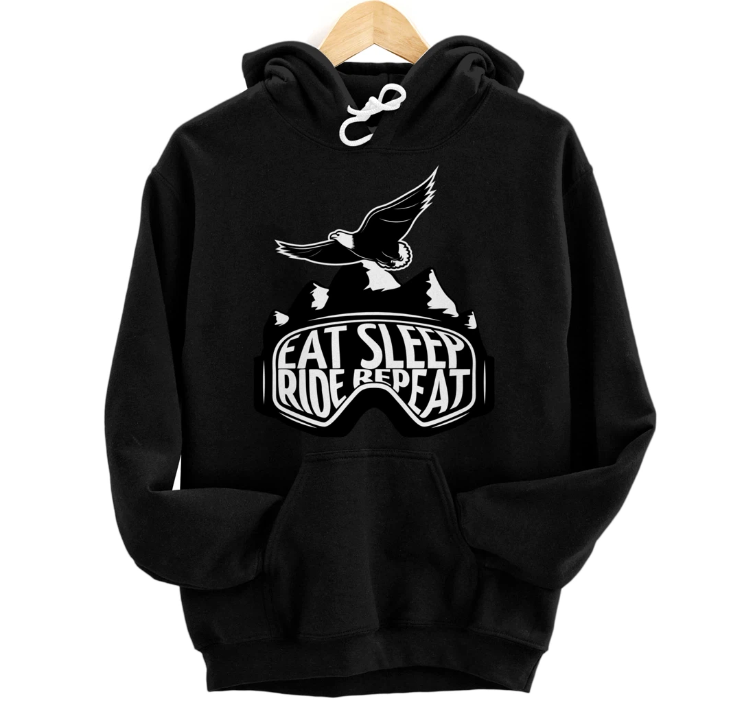 Personalized Snowboarding Mask with quote Pullover Hoodie