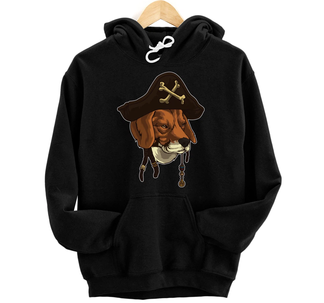 Personalized Funny Beagle Pirate Wearing A Pirates Hat Funny Dog Pet Pullover Hoodie