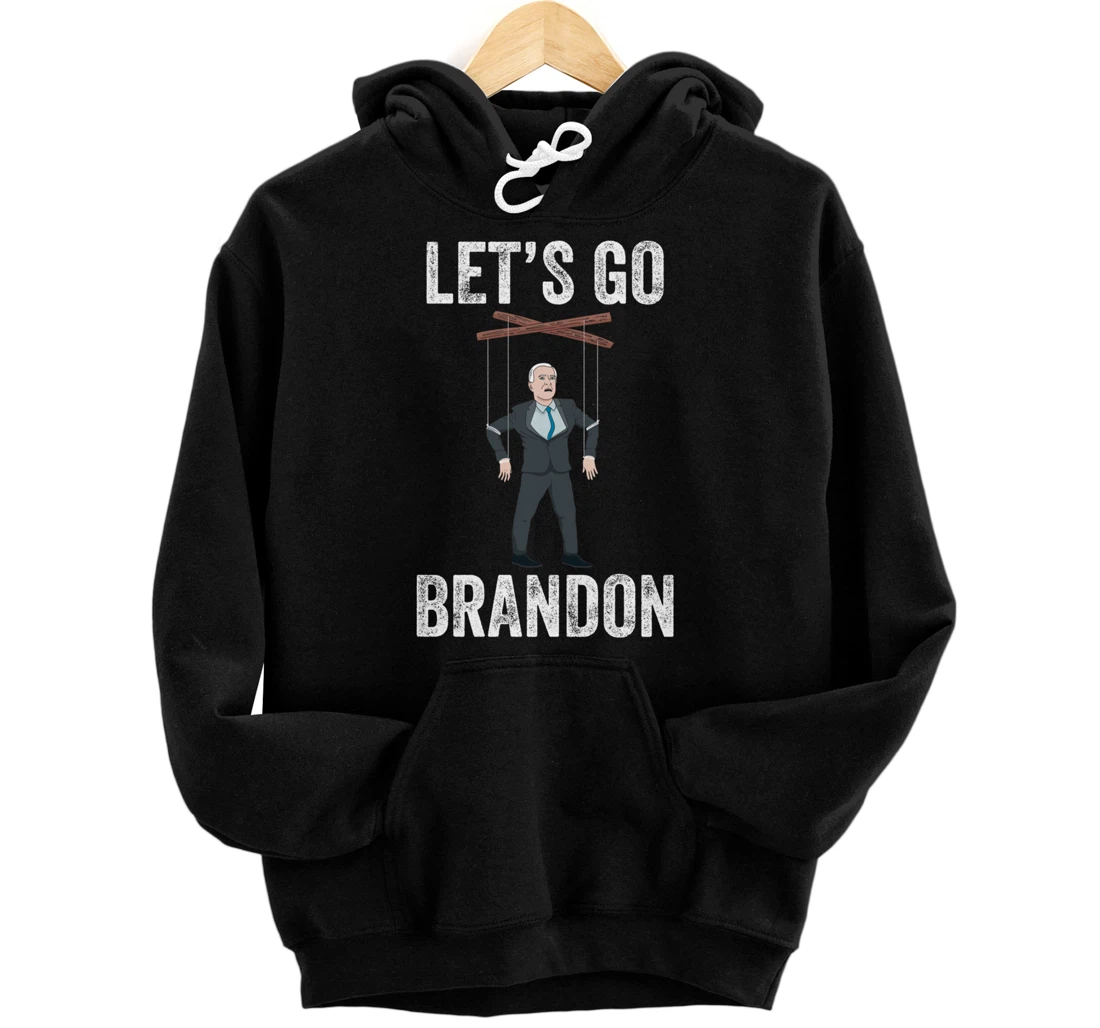 Personalized Let’s Go Brandon Funny Biden Puppet USA Flag Conservative Pullover Hoodie
