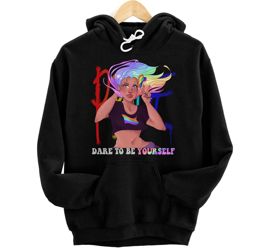 Personalized Dare To Be Yourself Cute LGBT Pride - Personality LGBT Women Pullover Hoodie