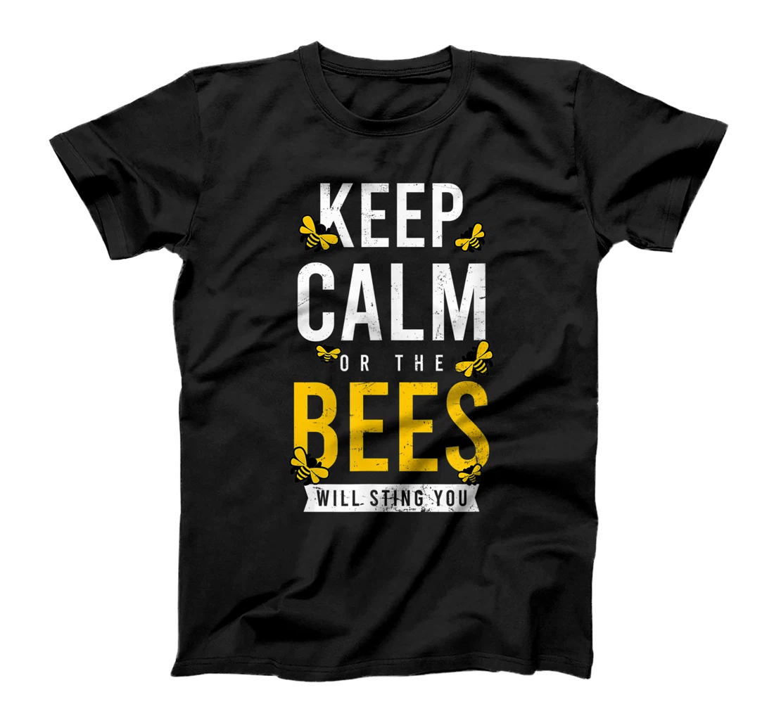 Personalized Keep Calm Or Bees Sting You Design Beekeeper T-Shirt, Women T-Shirt
