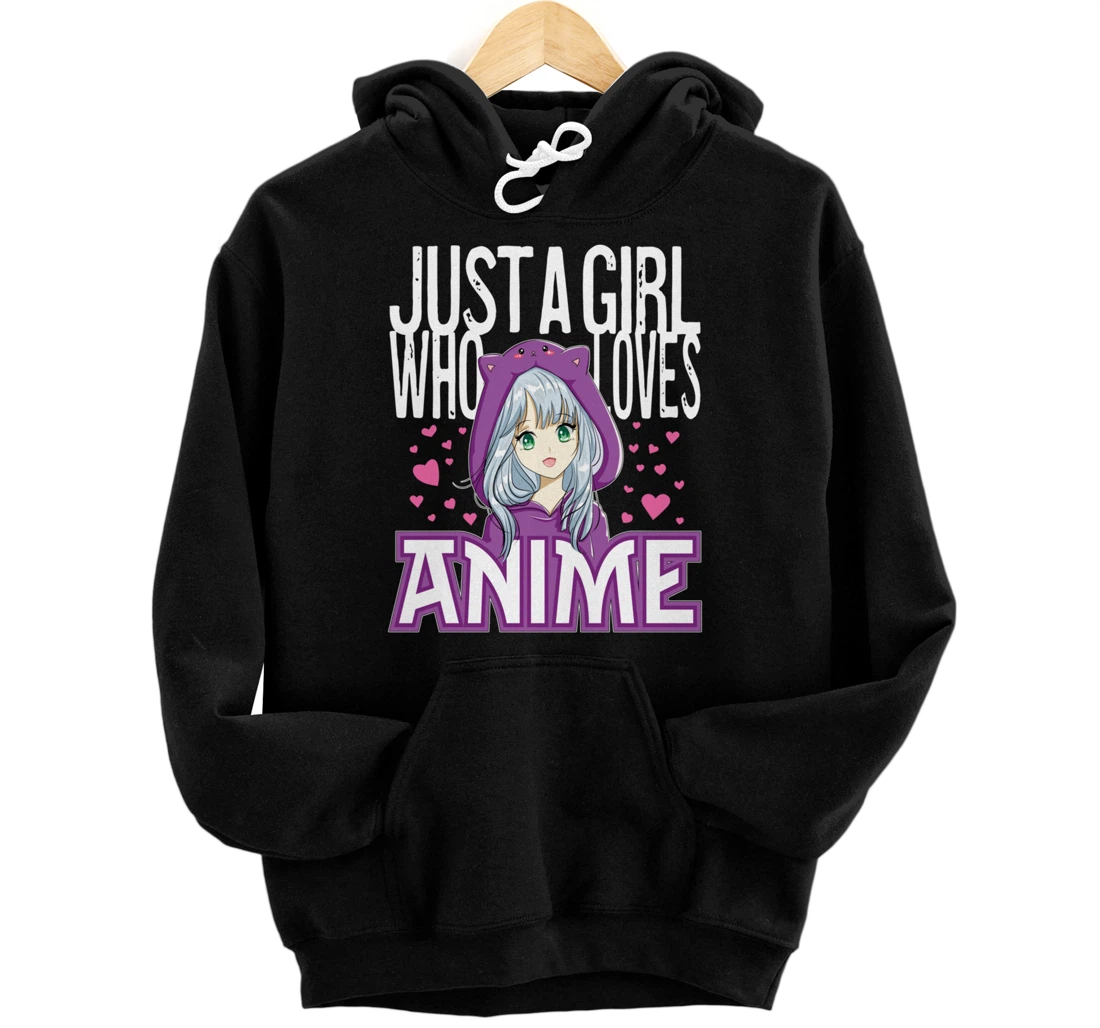 Personalized Anime Lover for Girls Just A Girl Otaku Manga Pullover Hoodie