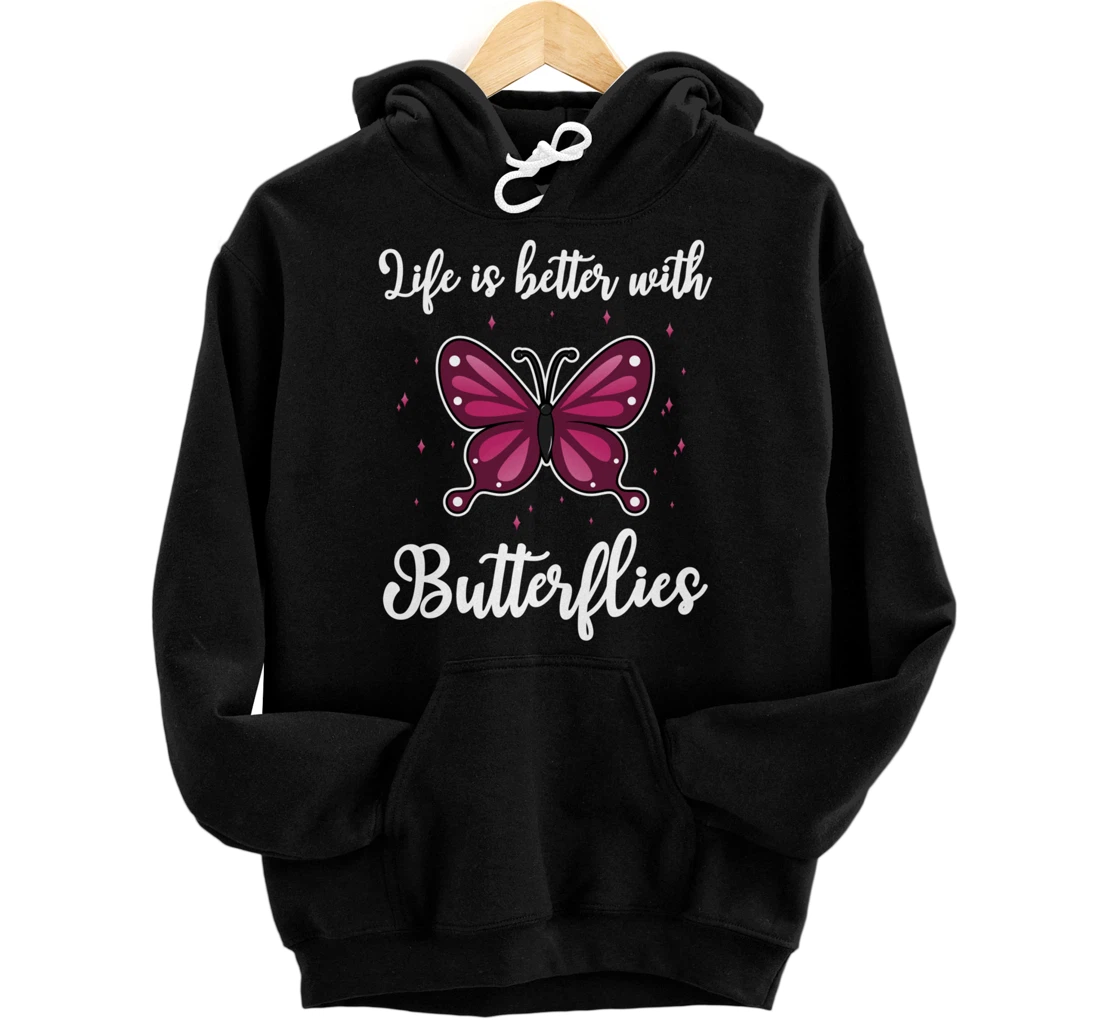 Personalized Life With Butterflies Cute Insect Butterfly Pullover Hoodie