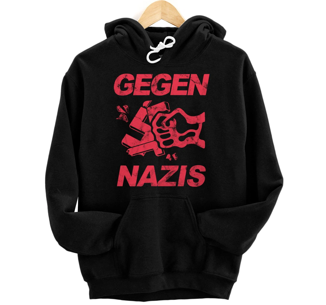 Personalized Sign Set against Right - Against Nazis (Vintage) Pullover Hoodie