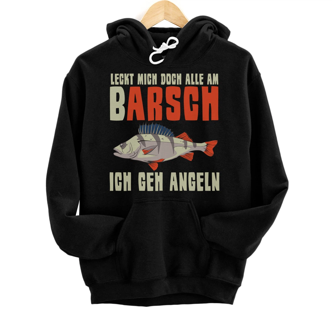 Personalized Leck mich am Persch Funny Angler Saying Ich geh Angeling Pullover Hoodie