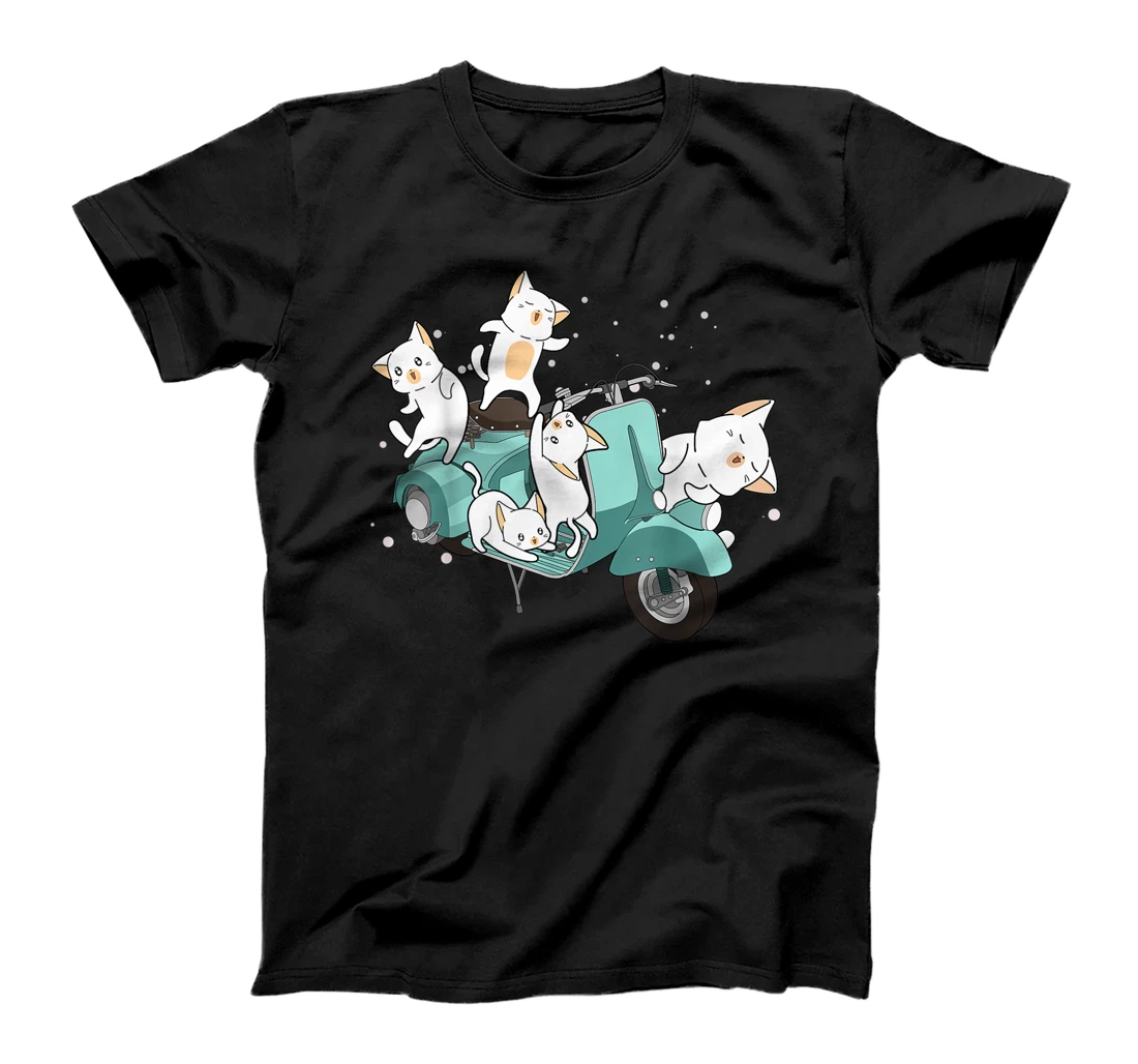 Personalized Kawaii Cat Funny Cat On Scooter T-Shirt, Women T-Shirt
