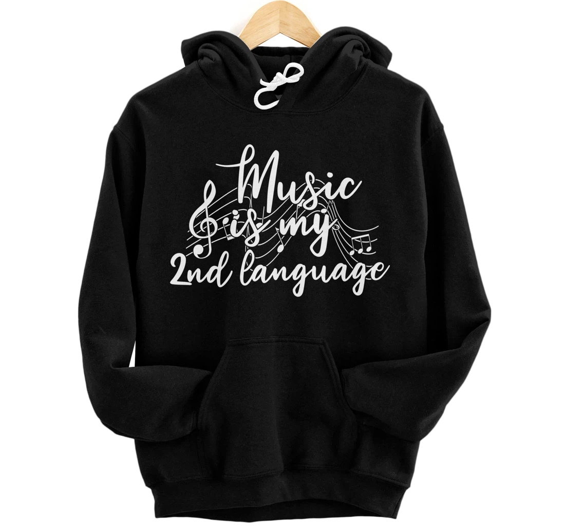 Personalized Jazz & Rock Band Music Is My 2Nd Language Pullover Hoodie