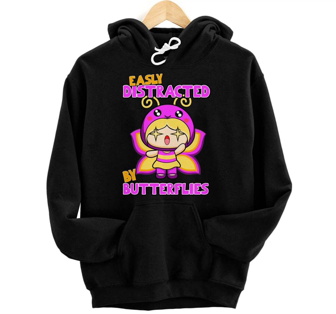 Personalized Distracted by Butterflies Nature Wildlife Pullover Hoodie
