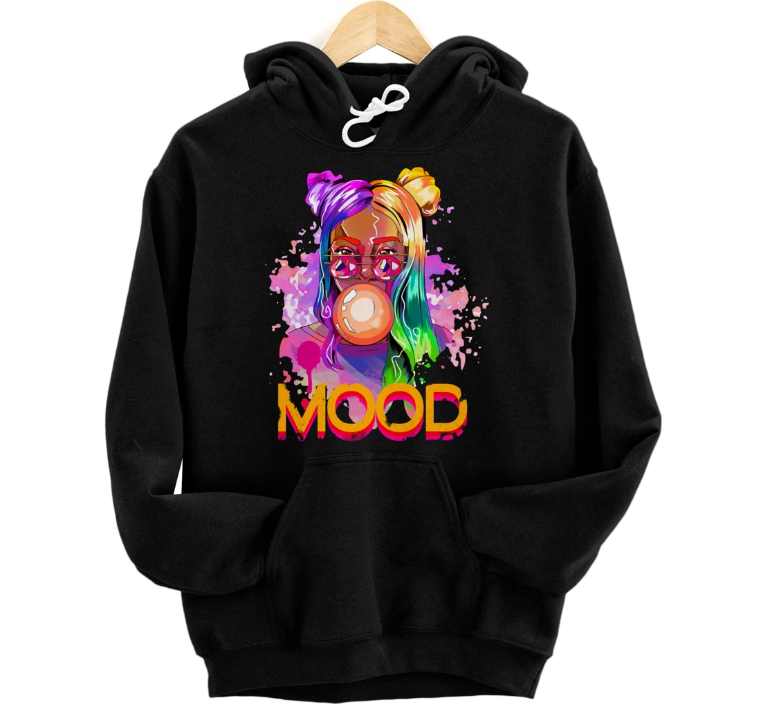 Personalized Watercolor Splash Art Bubble Gum Afro Summer Mood Sunglasses Pullover Hoodie
