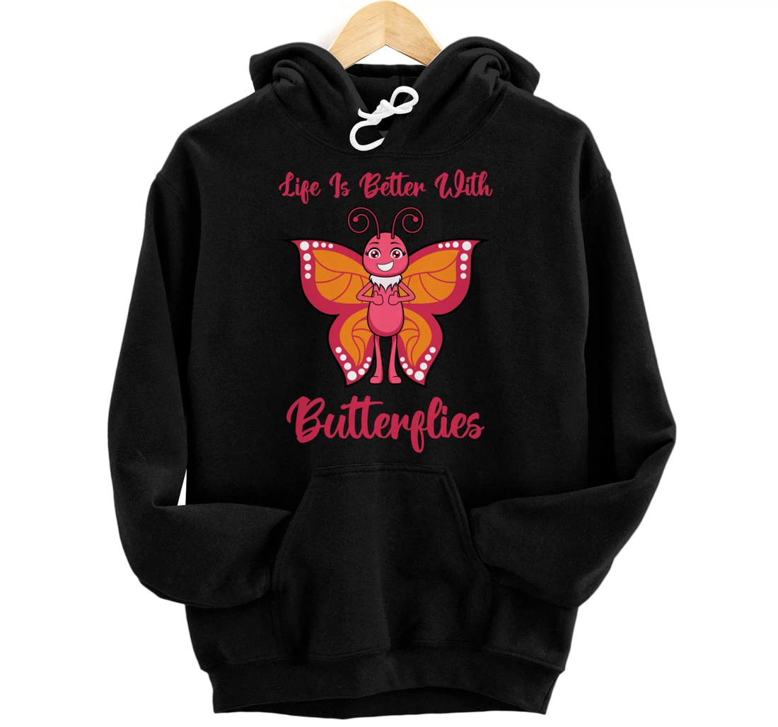 Personalized Life With Butterflies Nature Wildlife Insect Pullover Hoodie