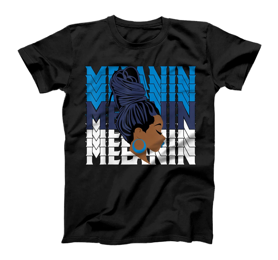 Personalized Melanin Queen Girl Sneaker Matching 13 Retro Obsidian T-Shirt, Kid T-Shirt and Women T-Shirt