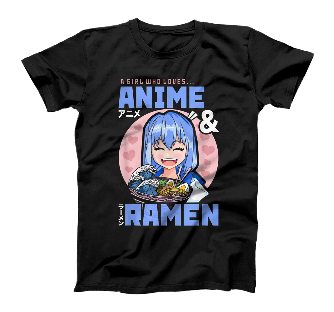 Personalized A Girl Who Loves Anime & Ramen Teenage Girl Anime Merch T-Shirt, Kid T-Shirt and Women T-Shirt