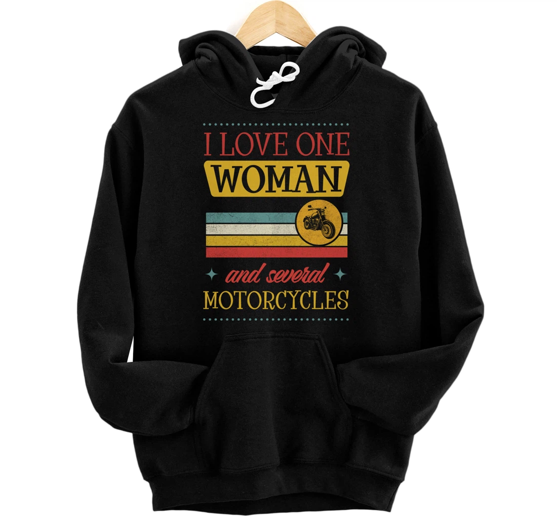 Personalized I Love One Woman And Several Motorcycles Pullover Hoodie