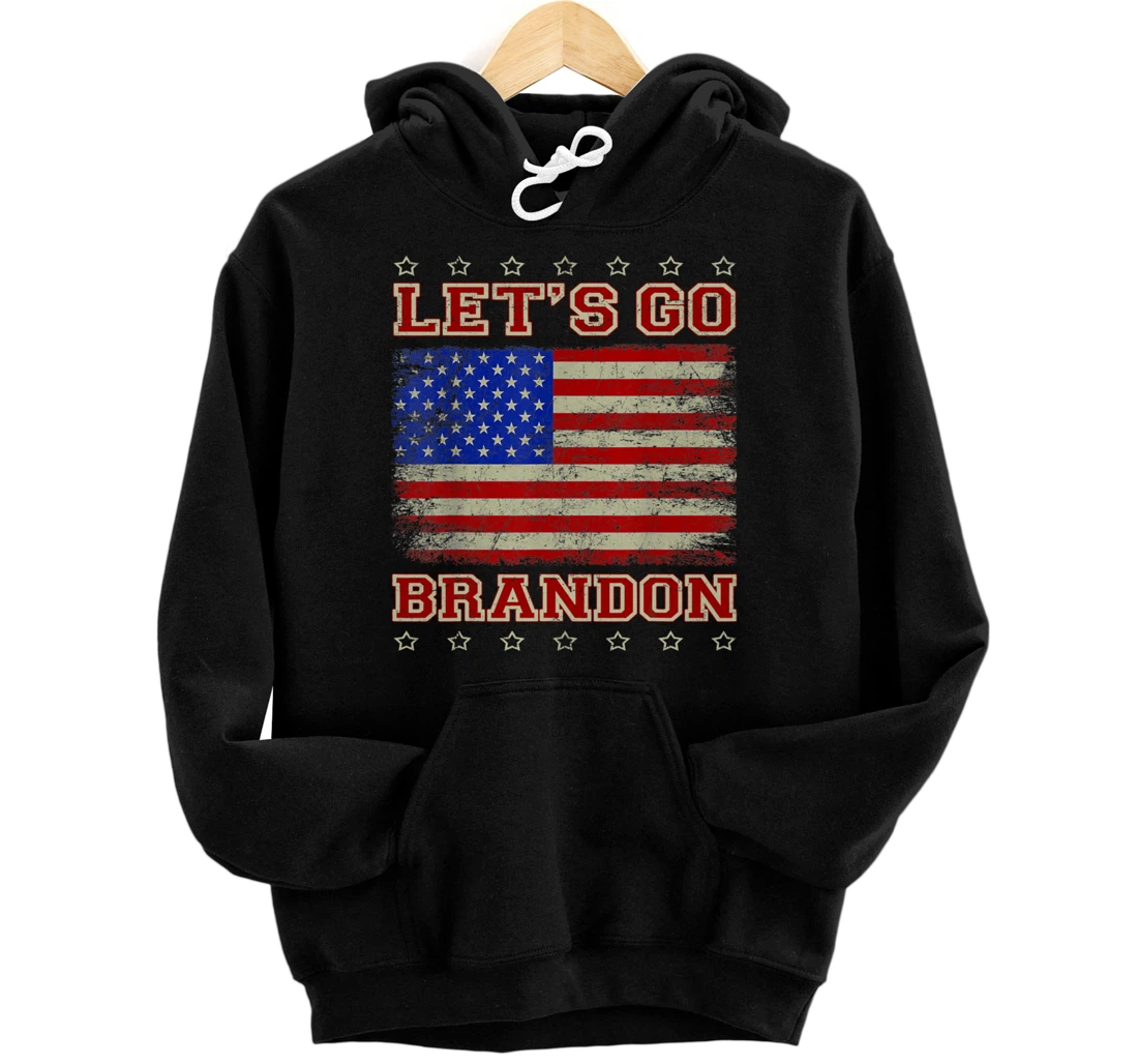 Personalized Let's Go Braden Brandon US Flag Funny Trendy Sarcastic Pullover Hoodie