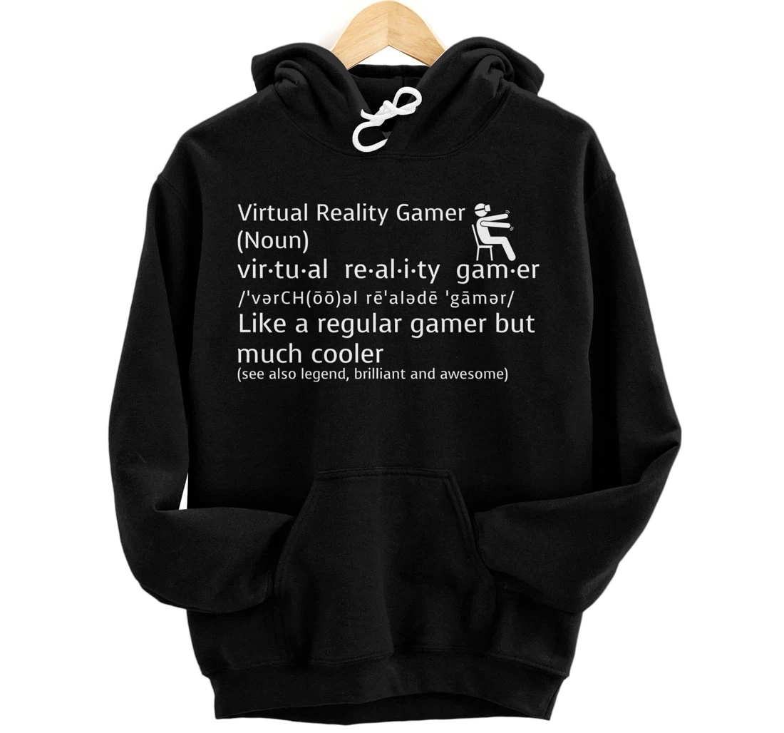 Personalized VR Virtual Reality Gamer Definition Pullover Hoodie