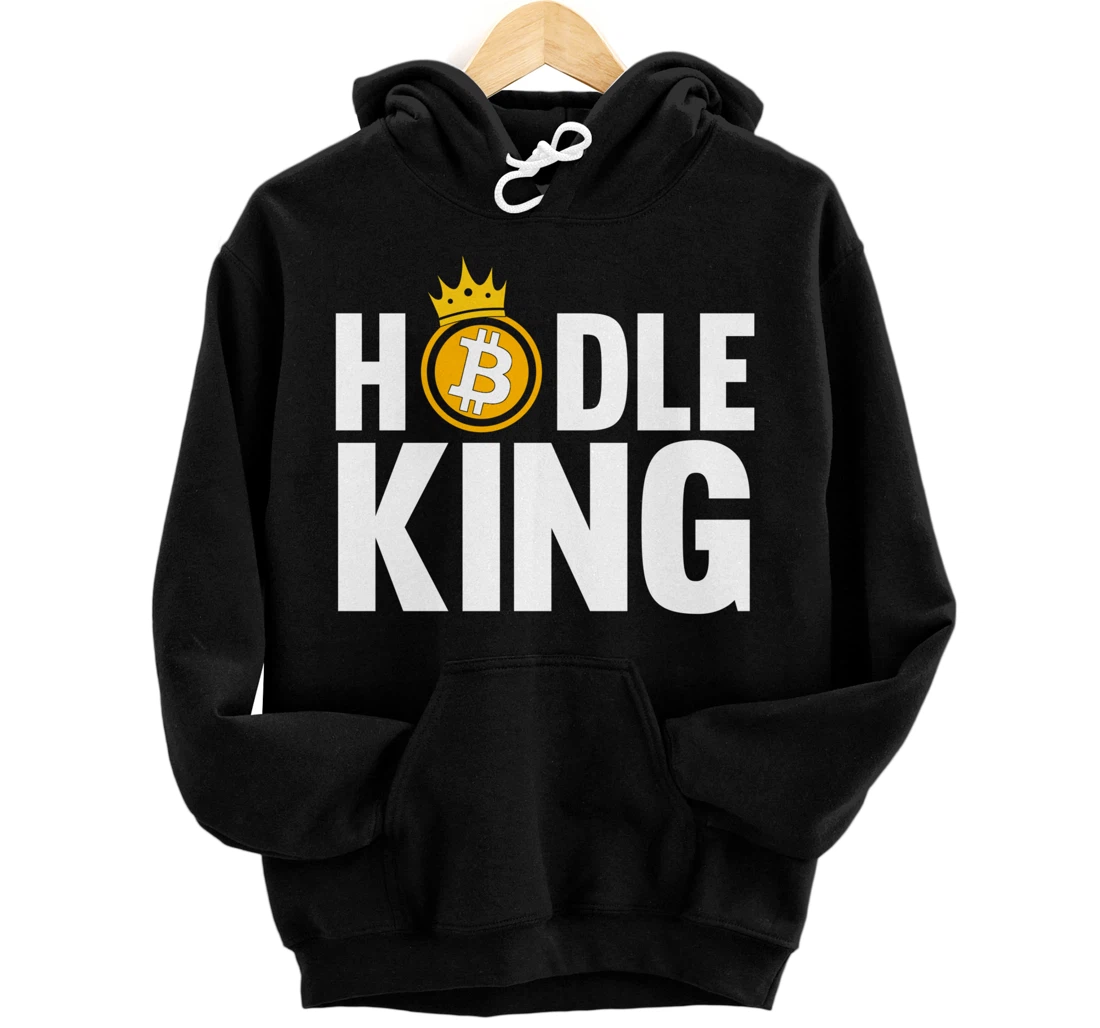 Personalized HODL King Funny Crypto Investment Blockchain Lover Bitcoin Pullover Hoodie