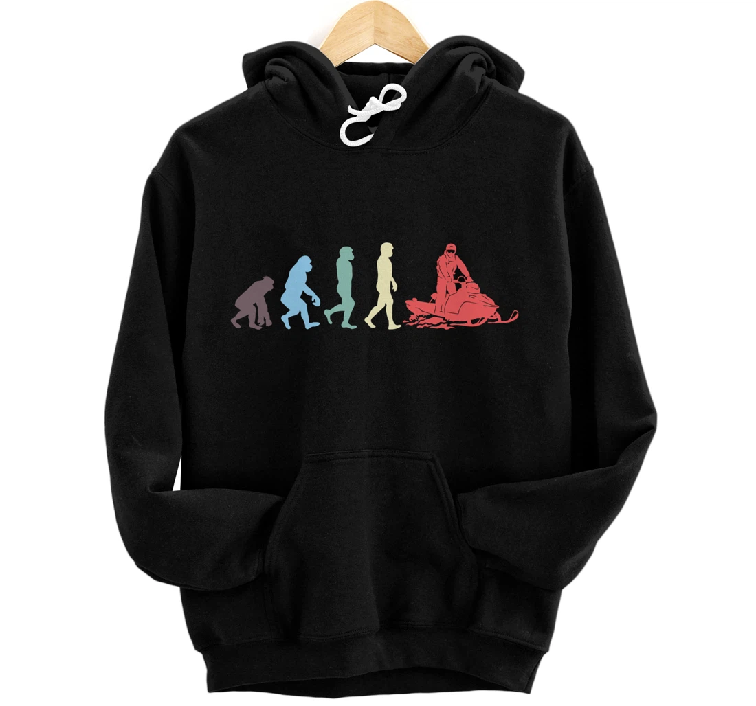 Personalized Snowmobile Vintage Evolution Chart Snowmobiling Driver Pullover Hoodie
