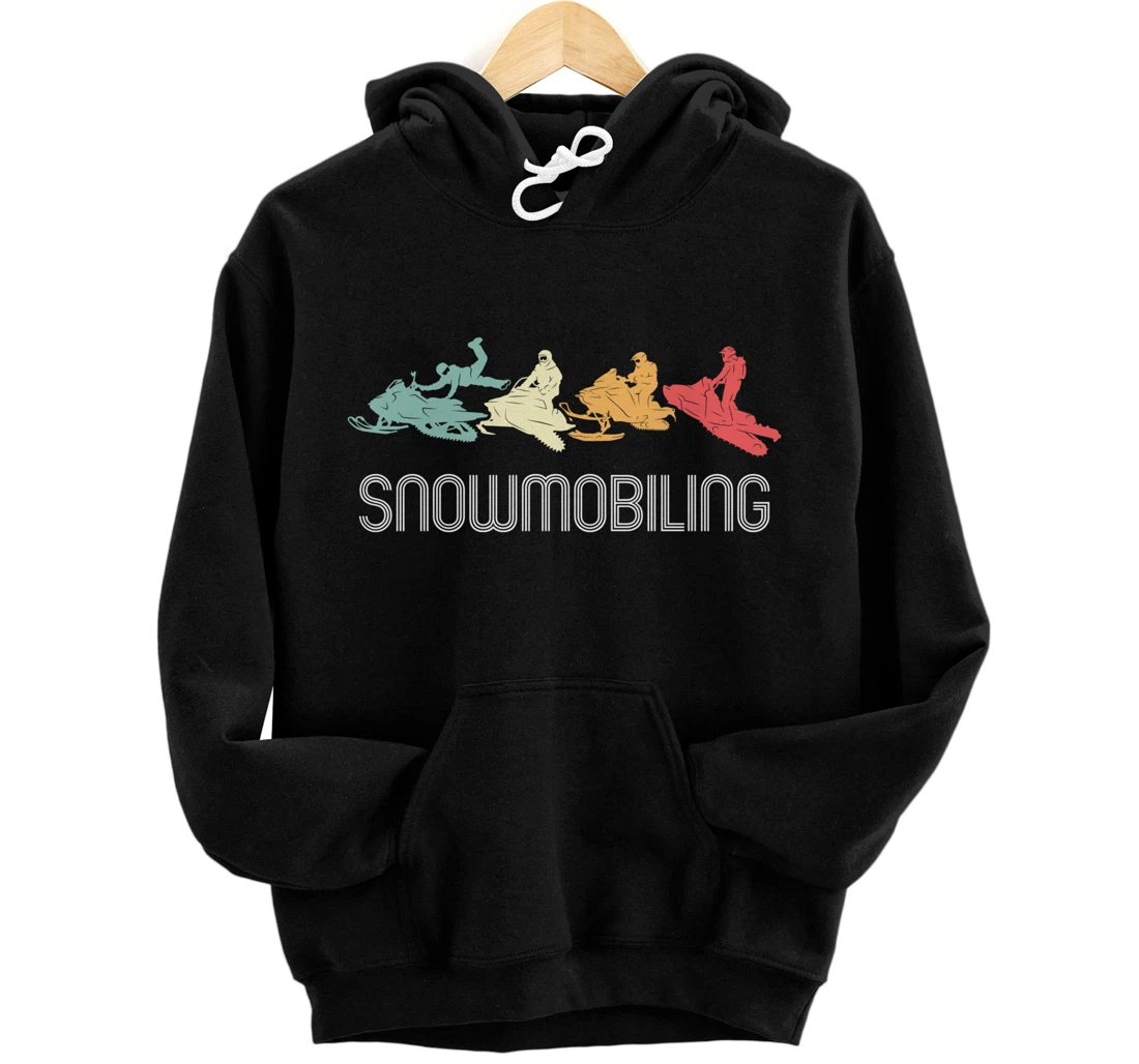 Personalized Snowmobiling Retro Skimobile Driving Pro Winter Sport Lover Pullover Hoodie