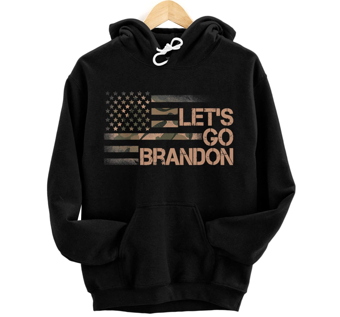 Personalized Let's Go Branson Brandon Conservative Camouflage USFlag Pullover Hoodie