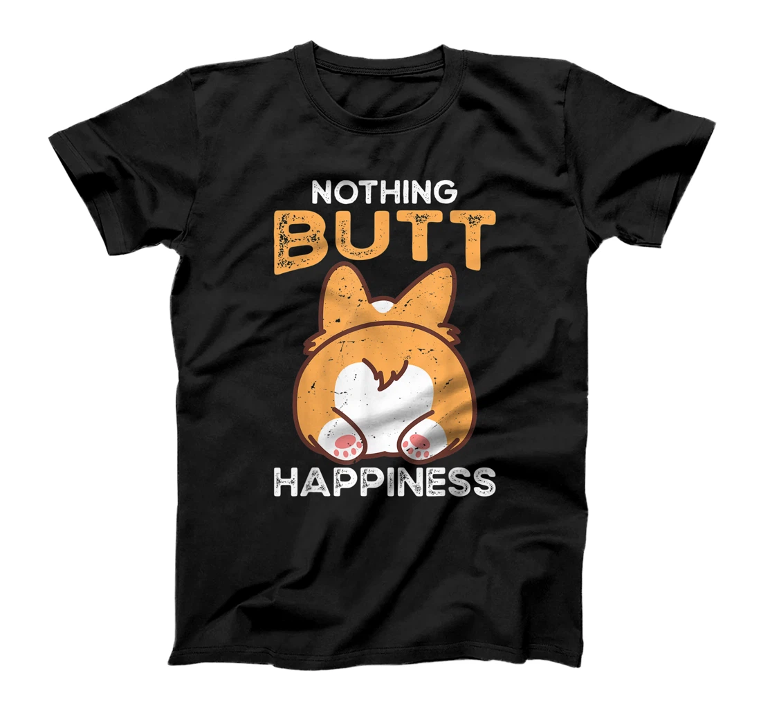 Personalized Womens Funny Corgi Dog Buttocks Tee Nothing Butt Happiness T-Shirt, Women T-Shirt