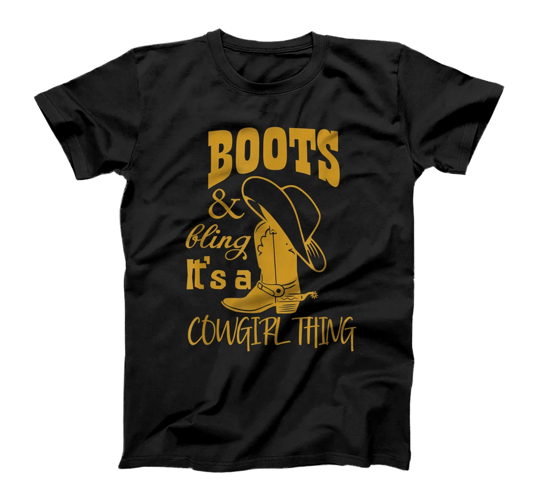 Personalized Boots Bling Its A Cowgirl Thing Cute Cowgirl Designs T-Shirt, Kid T-Shirt and Women T-Shirt
