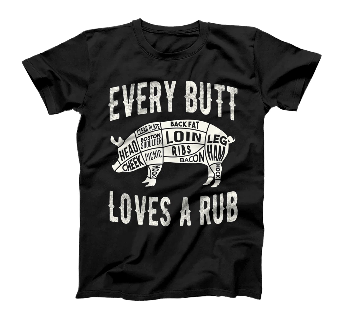 Personalized Womens Every Butt Loves A Rub funny BBQ meat smoker barbecue T-Shirt, Women T-Shirt