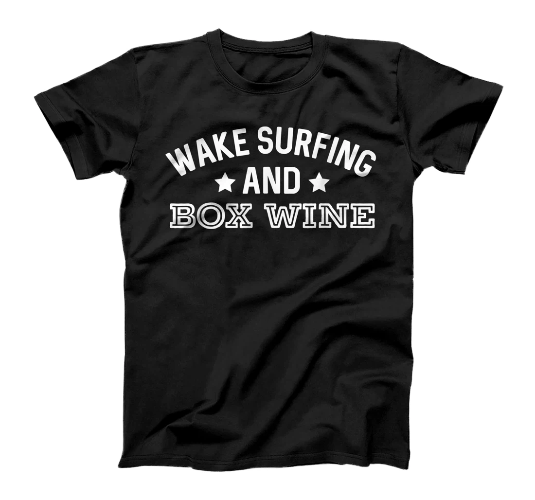 Personalized Wake Surfing And Box Wine Funny Party Slap-The-Bag Bar Crawl T-Shirt, Women T-Shirt