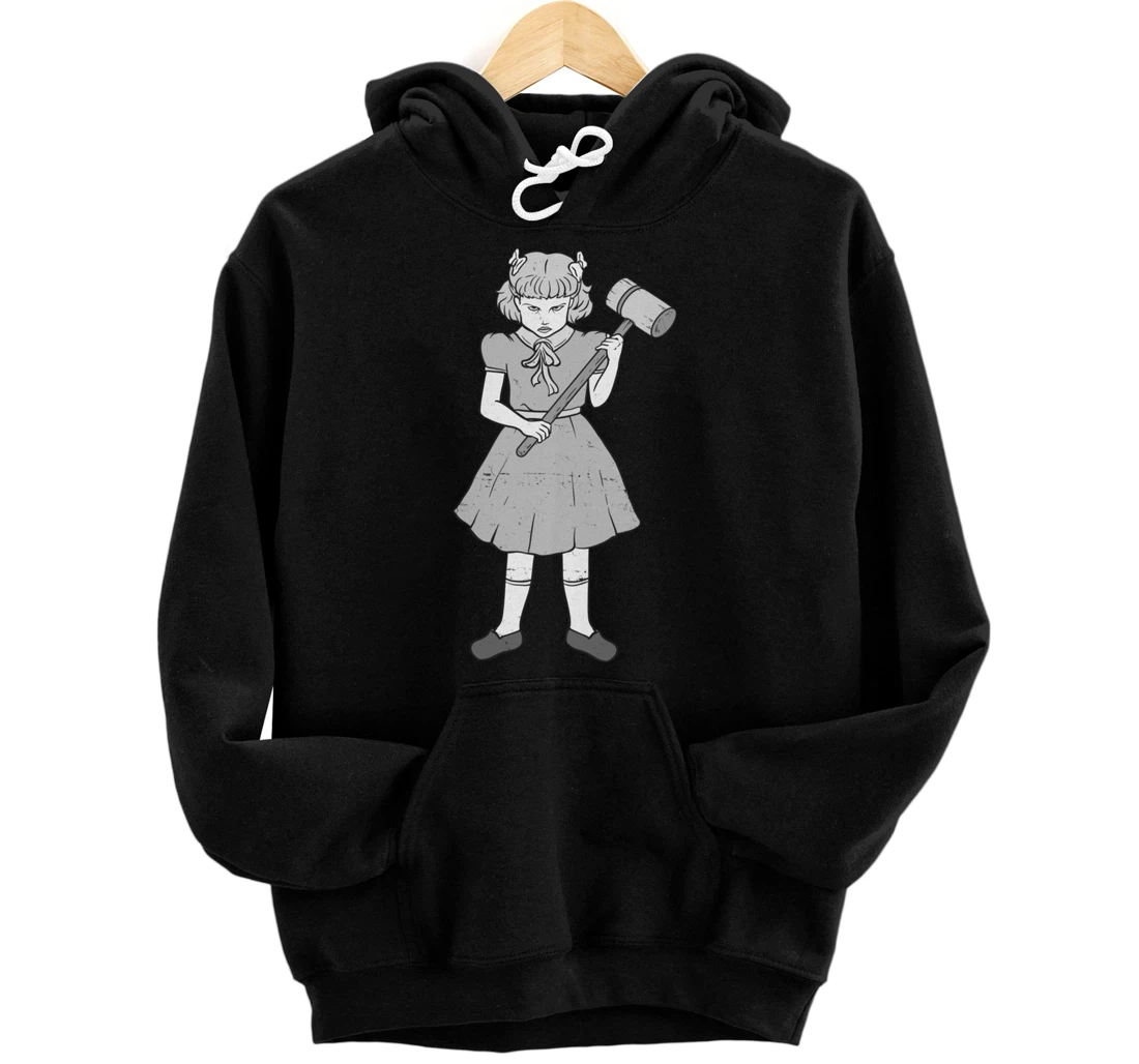 Personalized Hammer Girl - Clementine - Punk Goth Horror Fan Pullover Hoodie